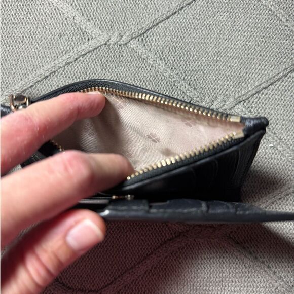 VTG Kate Spade Card Holder Wallet Pattern Floral Black White Hippie Boho Small - Picture 6 of 8